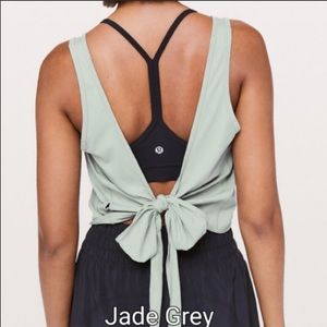 Lululemon It’s a Tie Crop Tank size 10 Jade Grey
